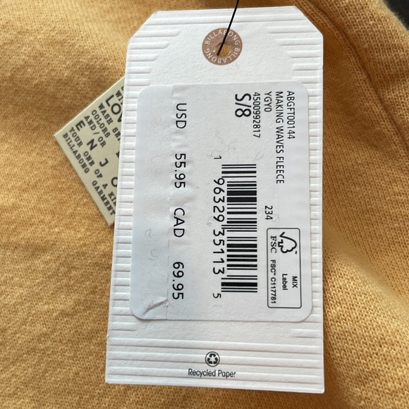 BILLABONG Crewneck Making Waves Fleece Sweatshirt Size Small, NWT - Picture 6 of 13